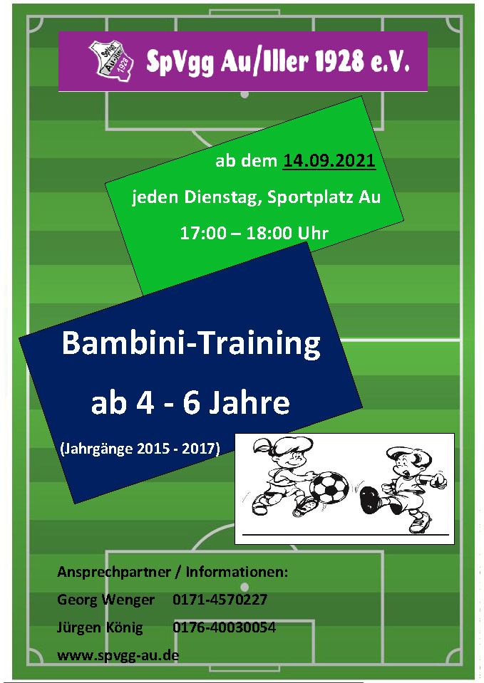 Plakat Bambini Training 2021. - Information