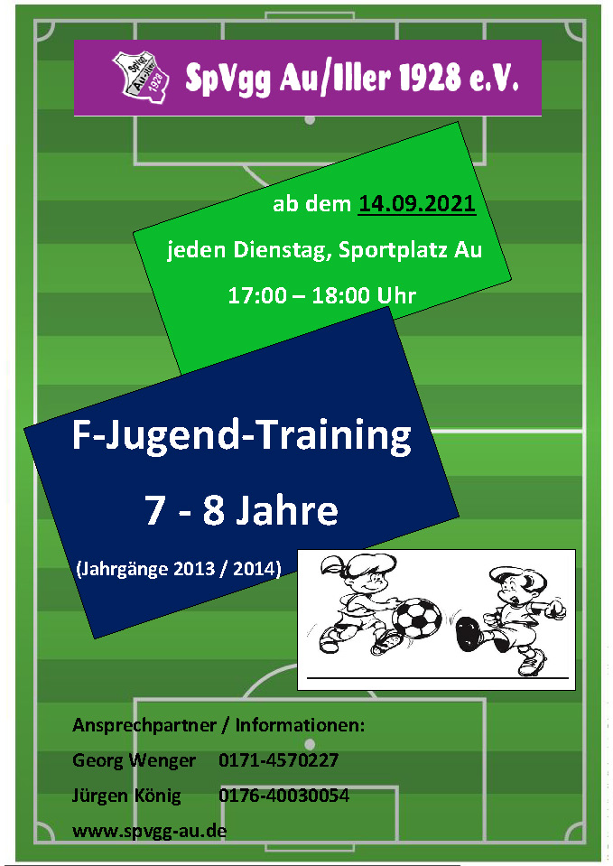 Plakat F-Jugend Training 2021 - Information